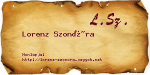 Lorenz Szonóra névjegykártya